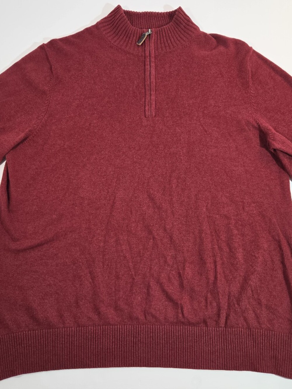 Eddie Bauer Men’s Burgundy Quarter Zip Sweater Pullover Tall XL TXL